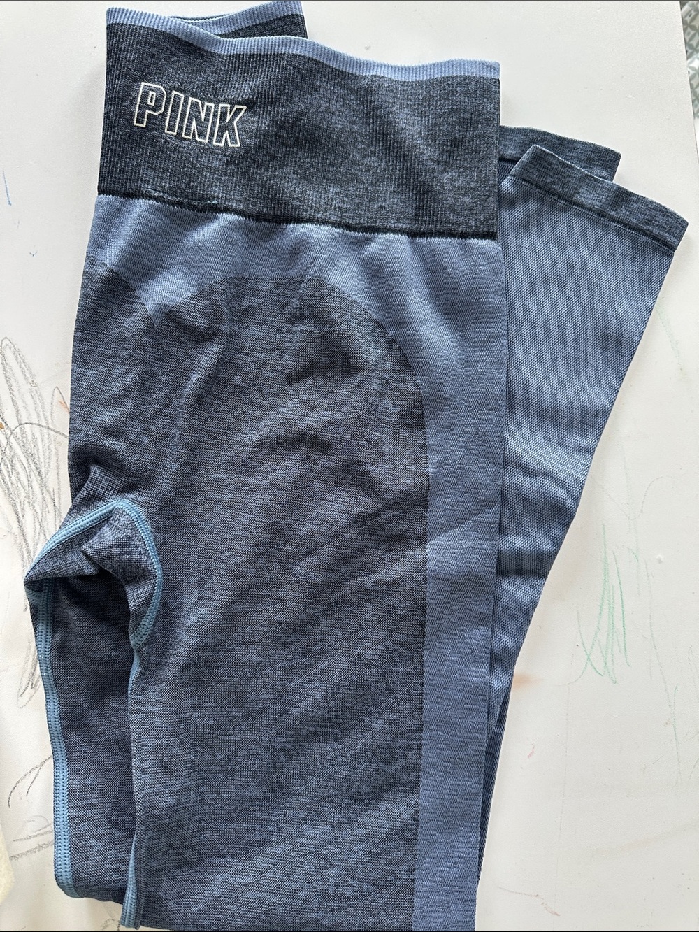 PINK Victoria's Secret Two-Tone Blue seamless Leggings